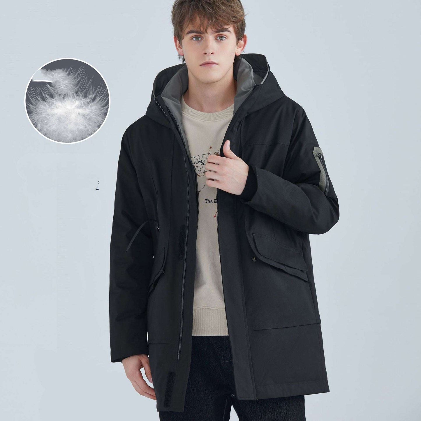 Men's Warm And Comfortable White Duck Down Coat - ChoreGirl