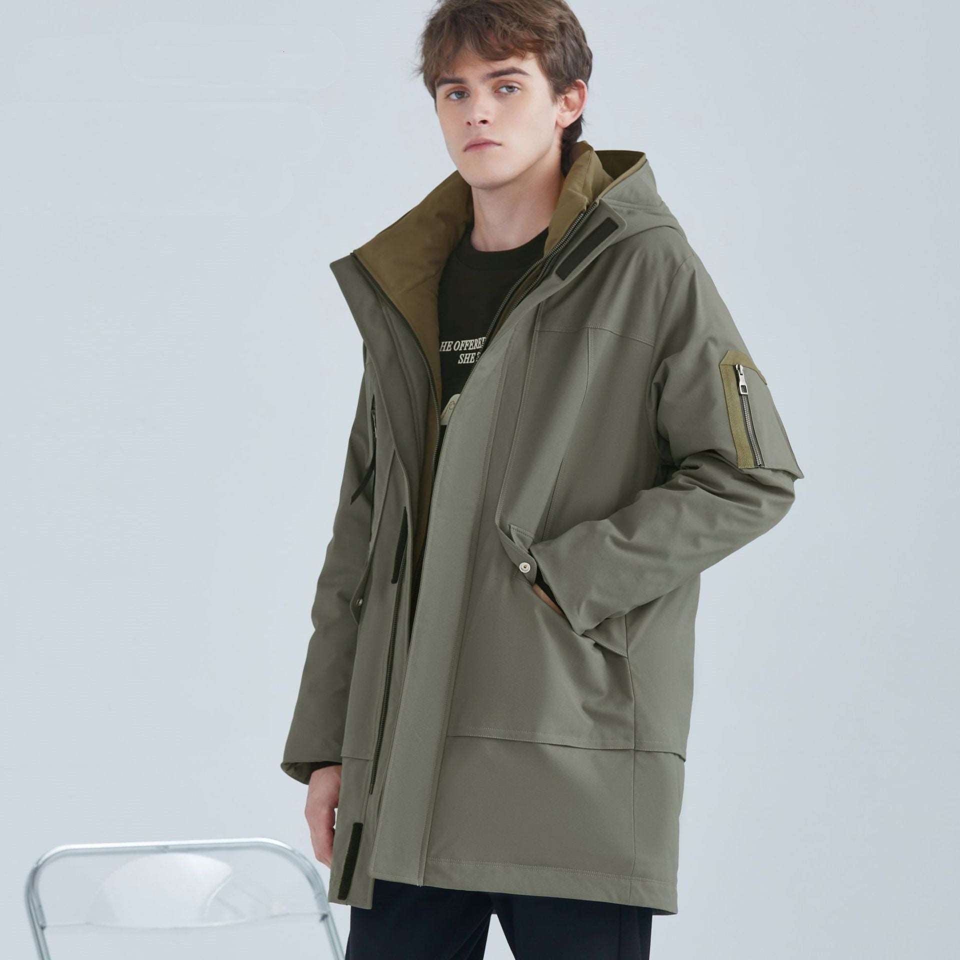 Men's Warm And Comfortable White Duck Down Coat - ChoreGirl