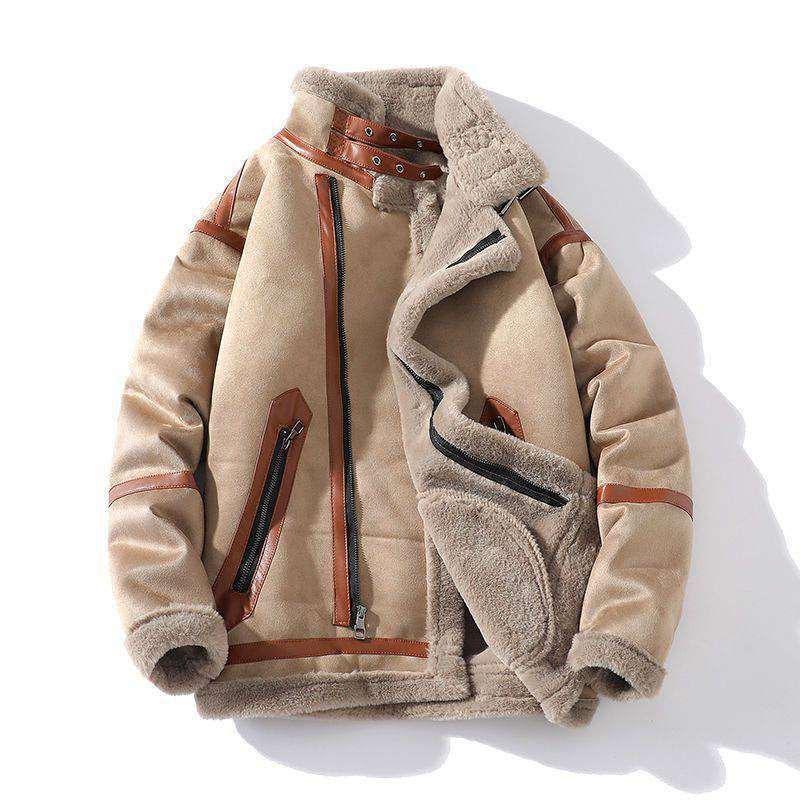 Men's Warm Fleece Lined PU Leather Coat - ChoreGirl