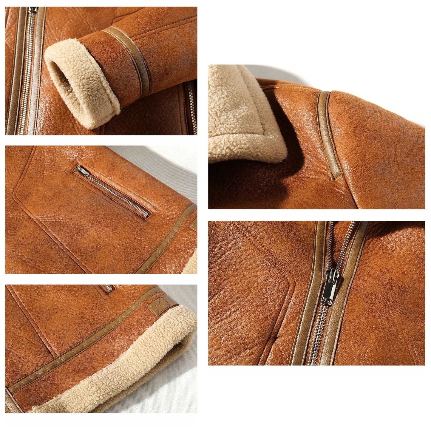 Men's Warm Fleece Lined PU Leather Coat - ChoreGirl