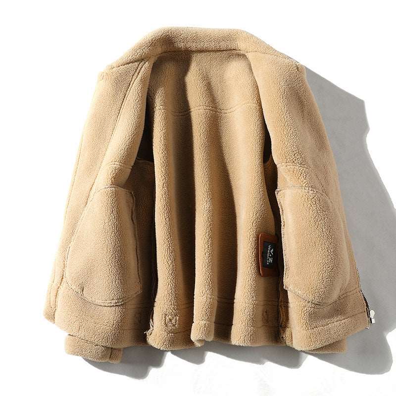 Men's Warm Fleece Lined PU Leather Coat - ChoreGirl