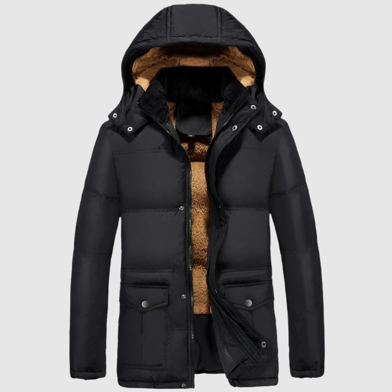 Men's Warm Velvet Padded Hooded Coat - ChoreGirl