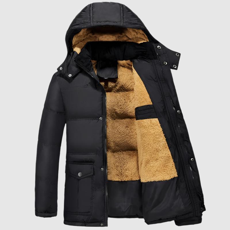 Men's Warm Velvet Padded Hooded Coat - ChoreGirl