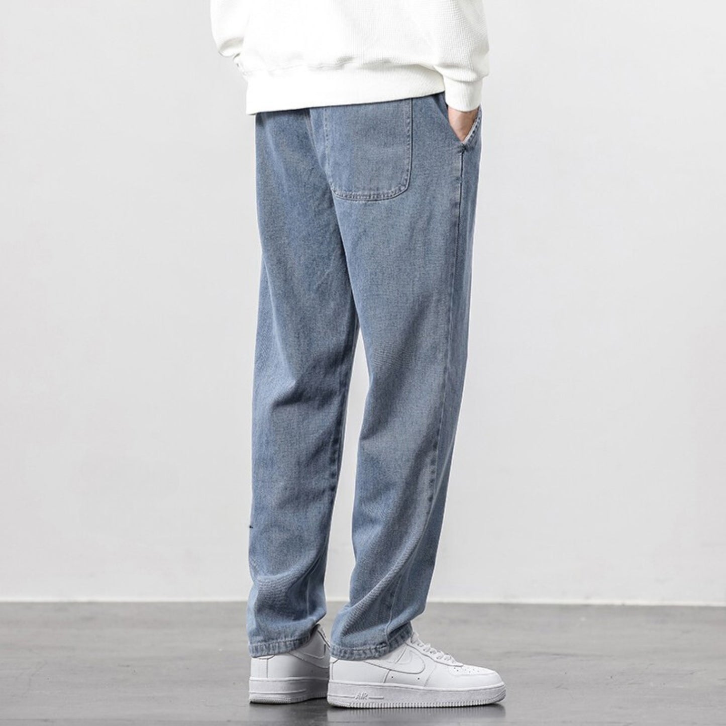 Men's Washed Out Denim Wide Leg Jeans - ChoreGirl