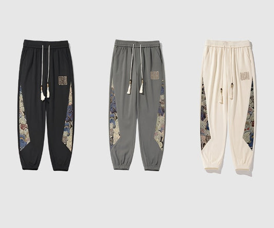 Men's Stitching Patch Pattern Sweatpants - ChoreGirl