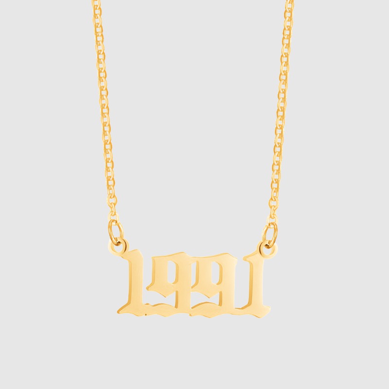 Unisex 18K Stainless Steel 1990-2022 Year Necklace - ChoreGirl