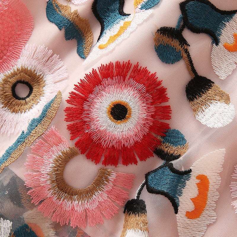 Women's Embroidered Mesh Fashion Dress - ChoreGirl