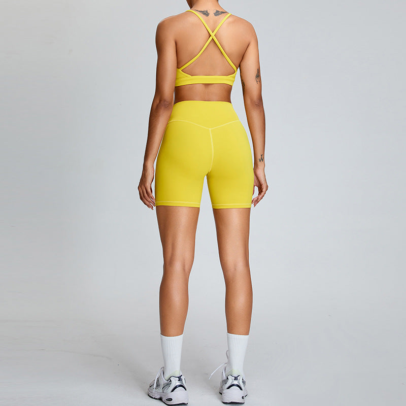 Women's Belly Contracting and Hip Lifting Yoga Shorts and Top Activewear Set - ChoreGirl