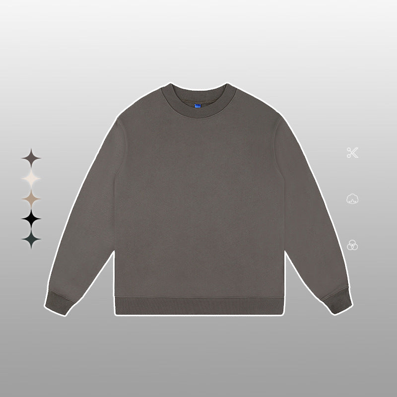 Unisex Heavy Terry Solid Color Loose Round Neck Sweatshirt and Sweatpants - ChoreGirl