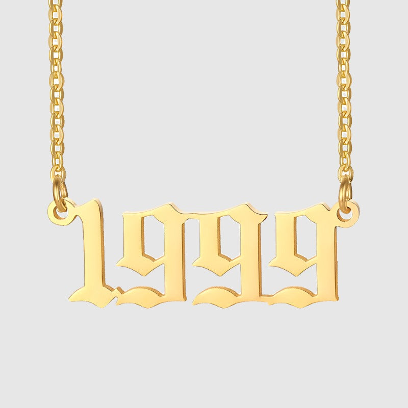 Unisex 18K Stainless Steel 1990-2022 Year Necklace - ChoreGirl
