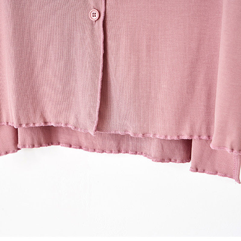 Women's Modal Thin Cotton Silk Pajamas, Loungewear Set - ChoreGirl