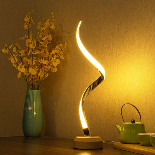 Modern Curved LED Spiral Table Lamp - ChoreGirl