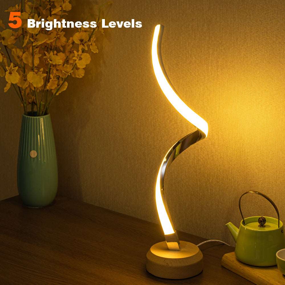 Modern Curved LED Spiral Table Lamp - ChoreGirl