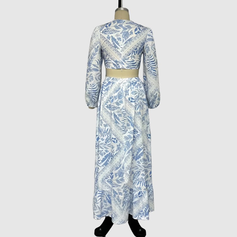 Women's Hollow Out Waist Long Sleeved Dress - ChoreGirl