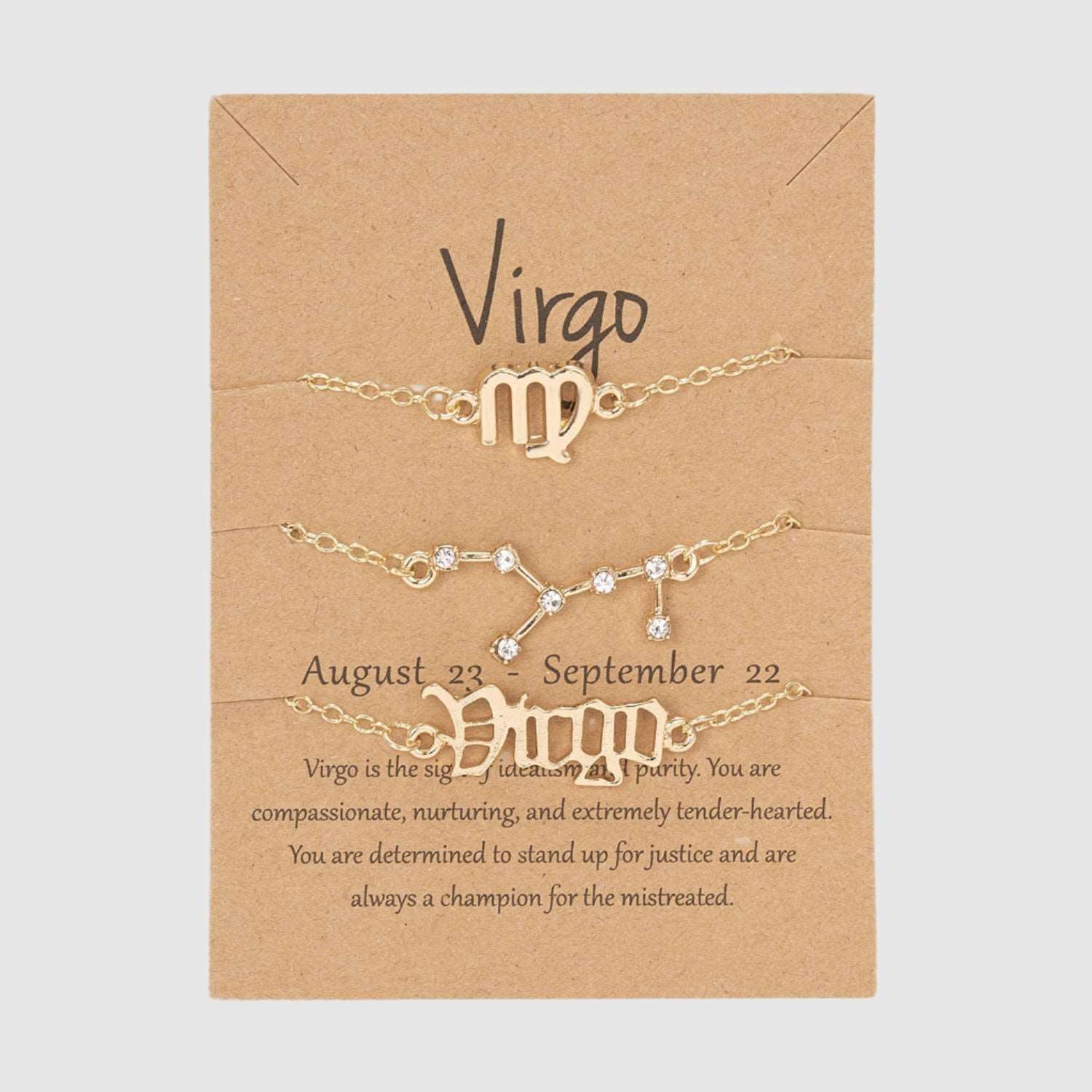 Astrological Sign Three-piece Bracelet Set - ChoreGirl