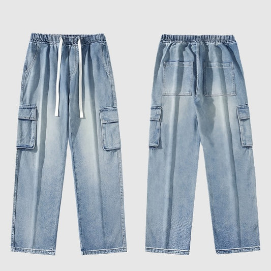Men's Retro Loose Washed Out Jeans - ChoreGirl