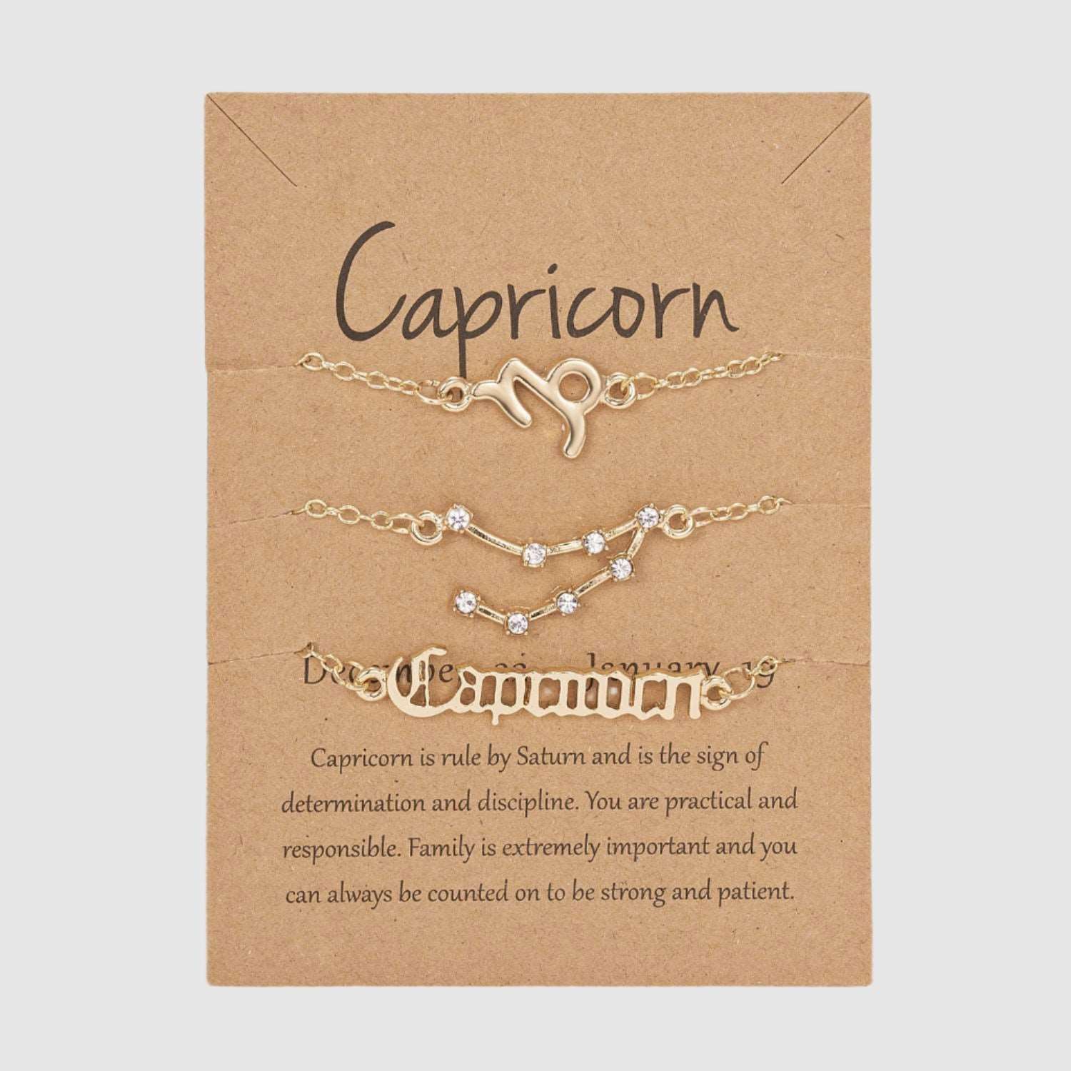 Astrological Sign Three-piece Bracelet Set - ChoreGirl