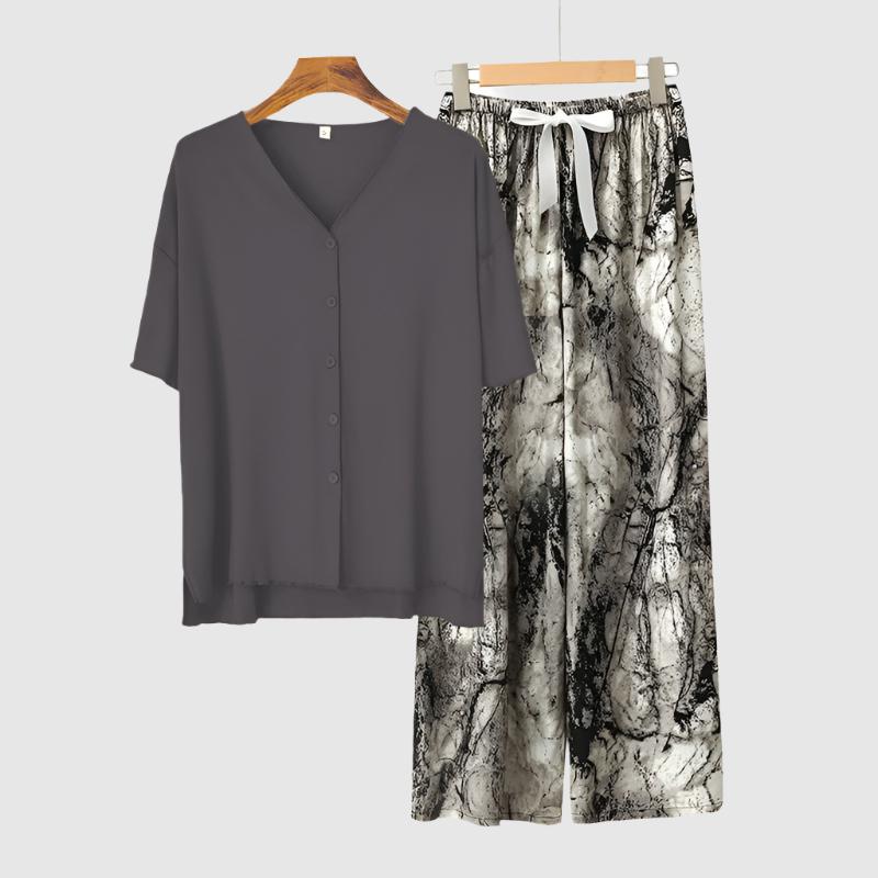 Women's Modal Thin Cotton Silk Pajamas, Loungewear Set - ChoreGirl