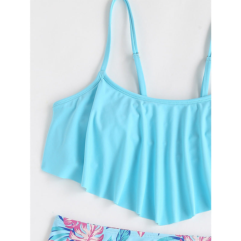 Girls Cute Light Blue Swimsuit - ChoreGirl