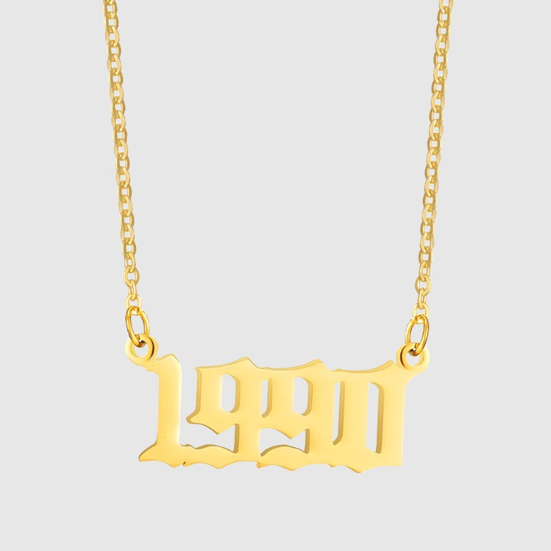 Unisex 18K Stainless Steel 1990-2022 Year Necklace - ChoreGirl