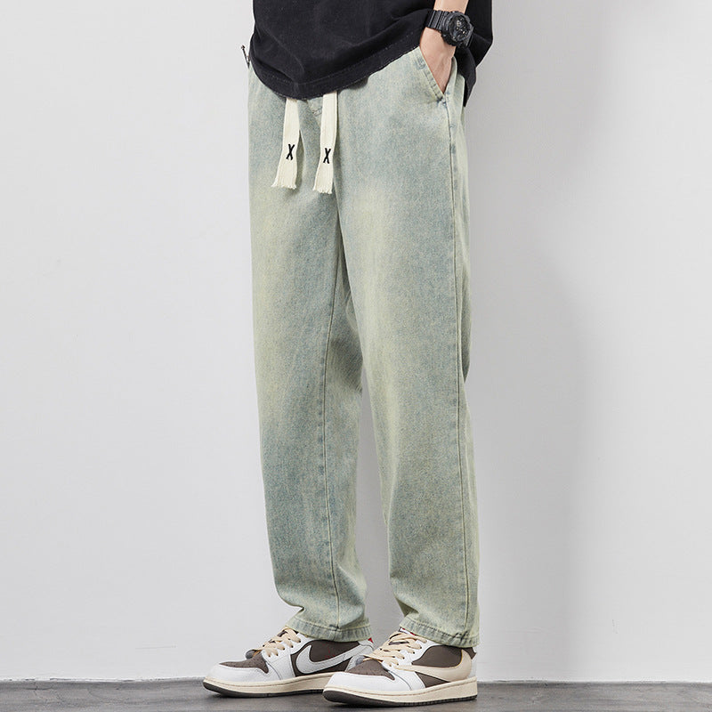 Men's Washed Out Denim Wide Leg Jeans - ChoreGirl