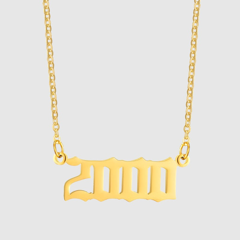 Unisex 18K Stainless Steel 1990-2022 Year Necklace - ChoreGirl