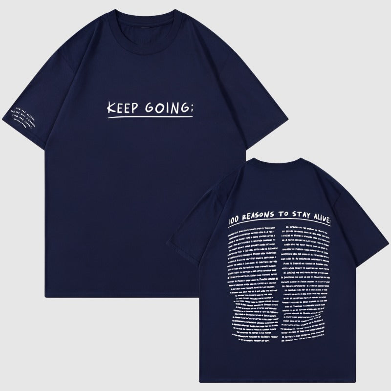 Men's Casual Motivational Print 100% Cotton Round Neck T-shirt - ChoreGirl