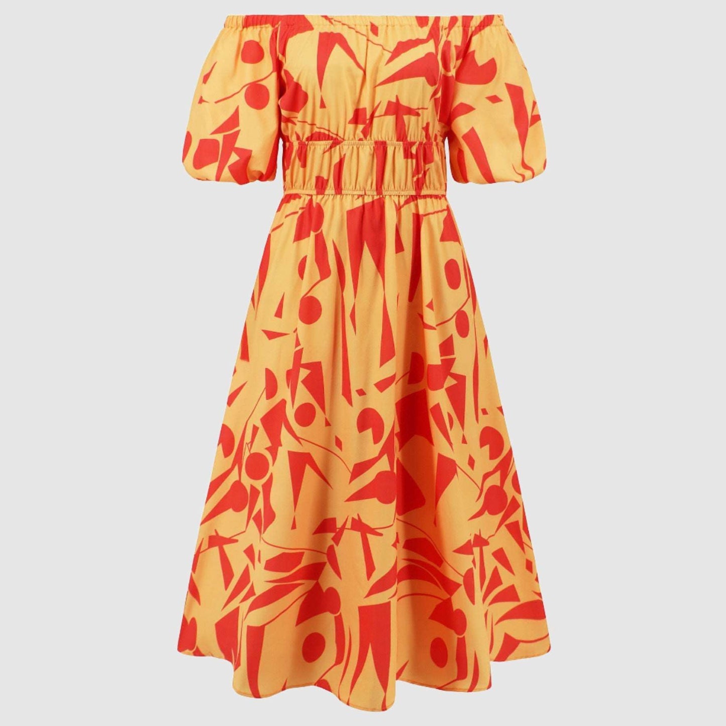 Women's Casual Off-shoulder Bubble Sleeve Large Swing Dress - ChoreGirl