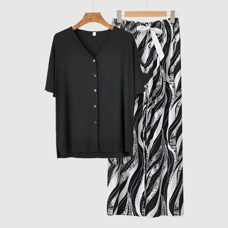 Women's Modal Thin Cotton Silk Pajamas, Loungewear Set - ChoreGirl