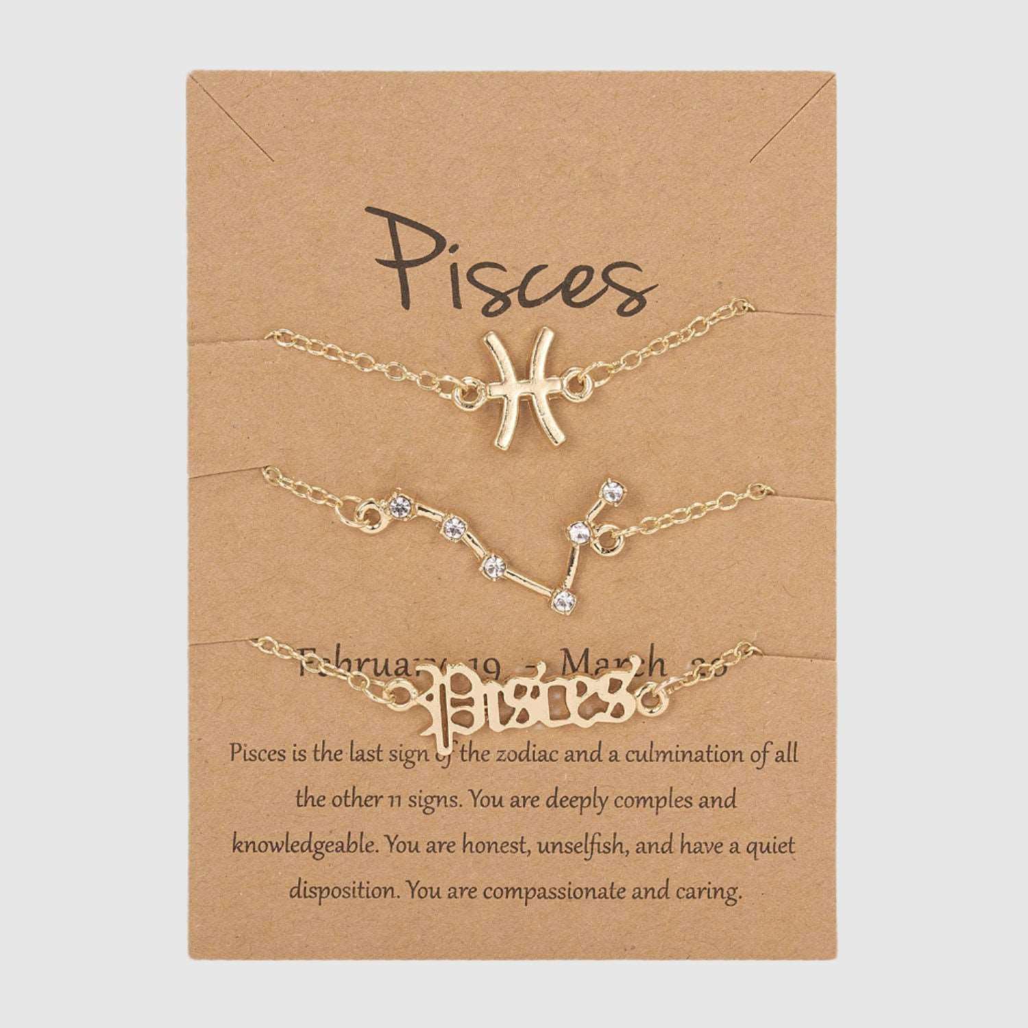 Astrological Sign Three-piece Bracelet Set - ChoreGirl