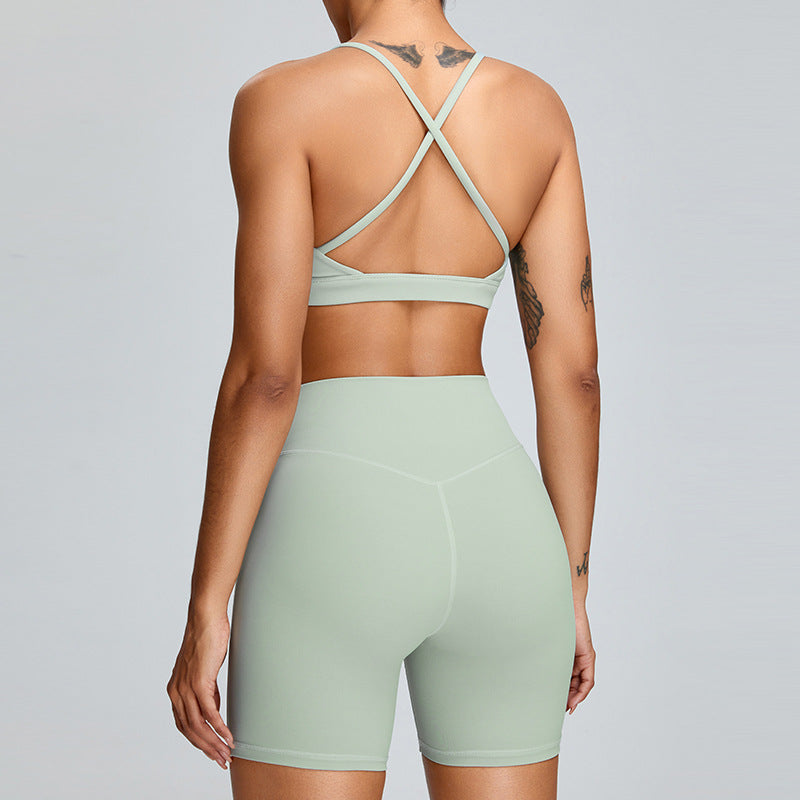 Women's Belly Contracting and Hip Lifting Yoga Shorts and Top Activewear Set - ChoreGirl
