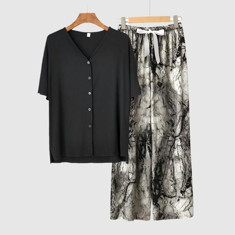 Women's Modal Thin Cotton Silk Pajamas, Loungewear Set - ChoreGirl