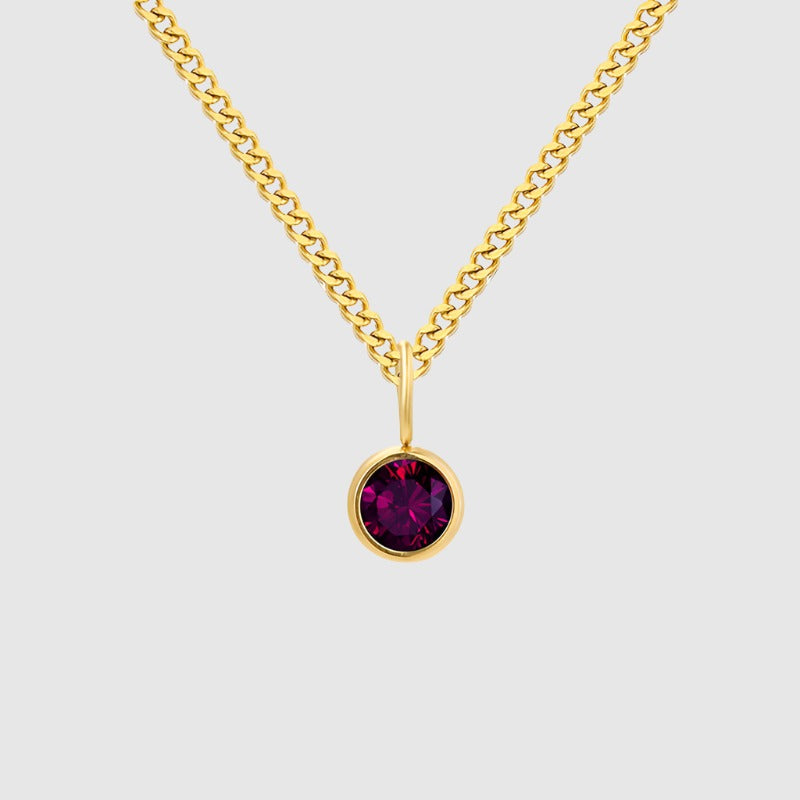 Unisex Stainless Steel Necklace With Diamond Birthstone Pendant - ChoreGirl