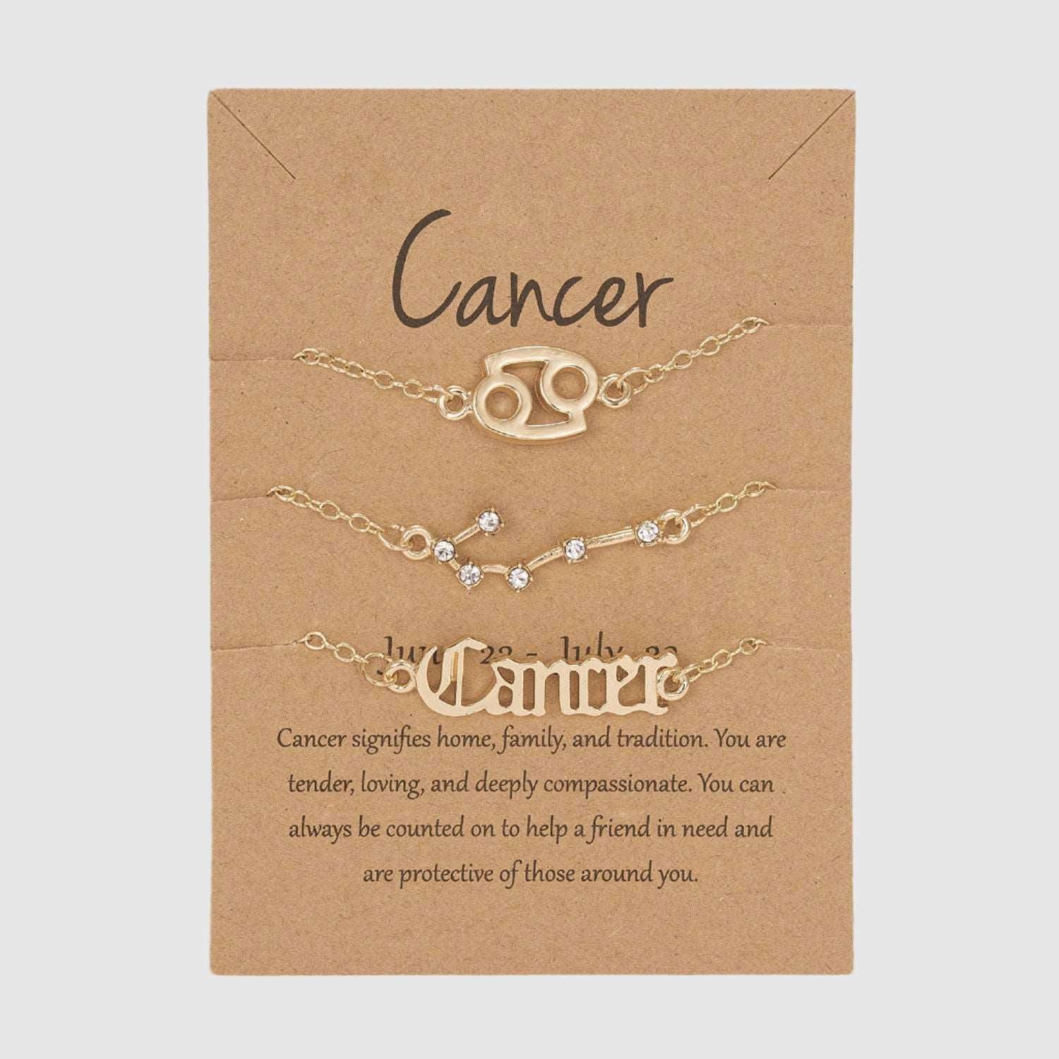 Astrological Sign Three-piece Bracelet Set - ChoreGirl