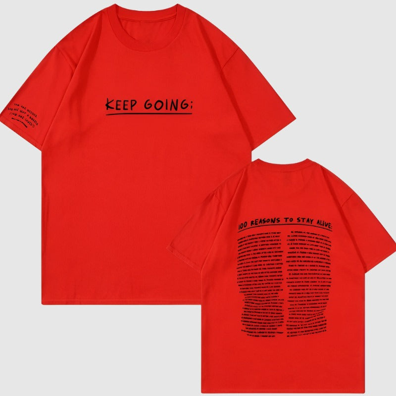 Men's Casual Motivational Print 100% Cotton Round Neck T-shirt - ChoreGirl