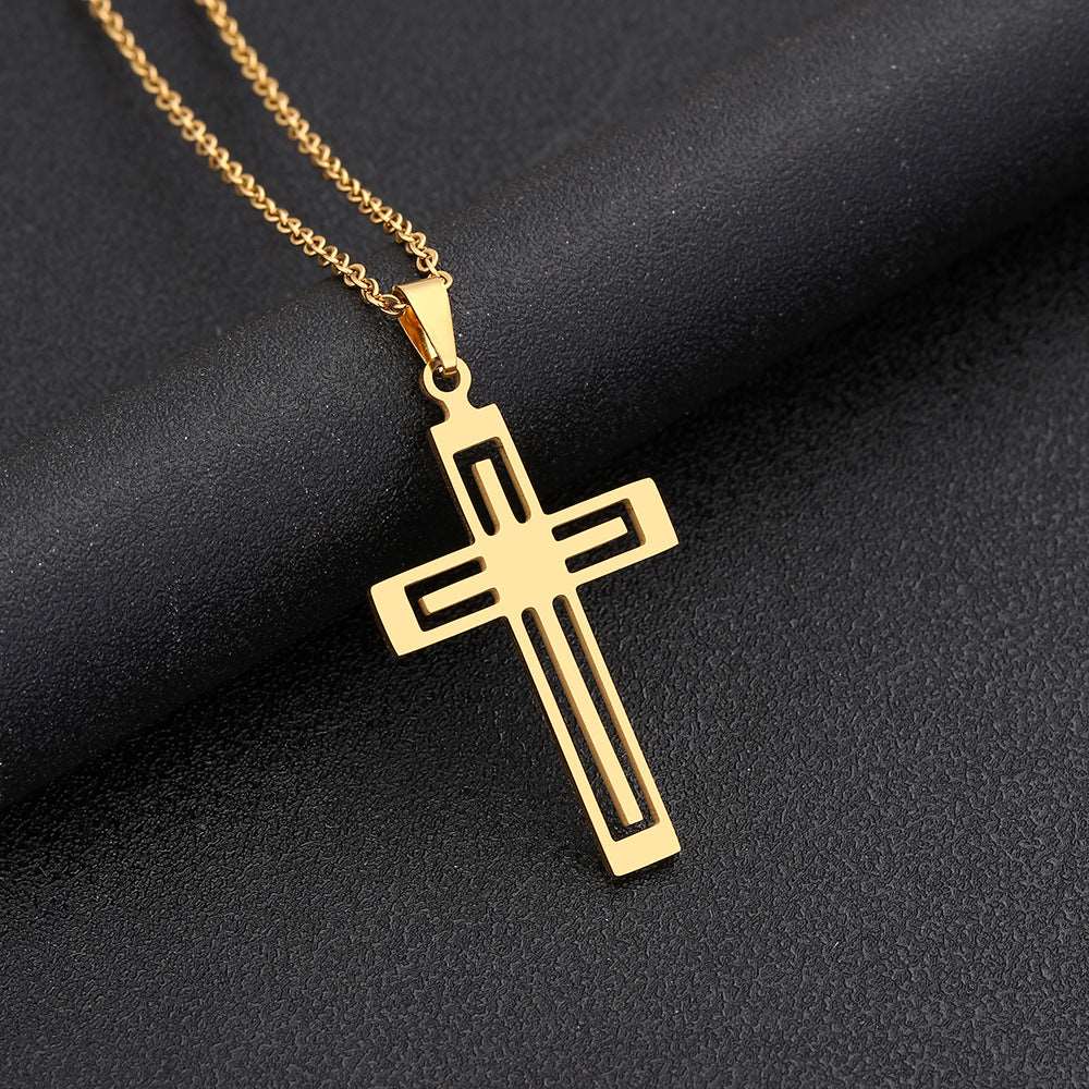 Unisex Stainless Steel Cross Pendant Necklace - ChoreGirl