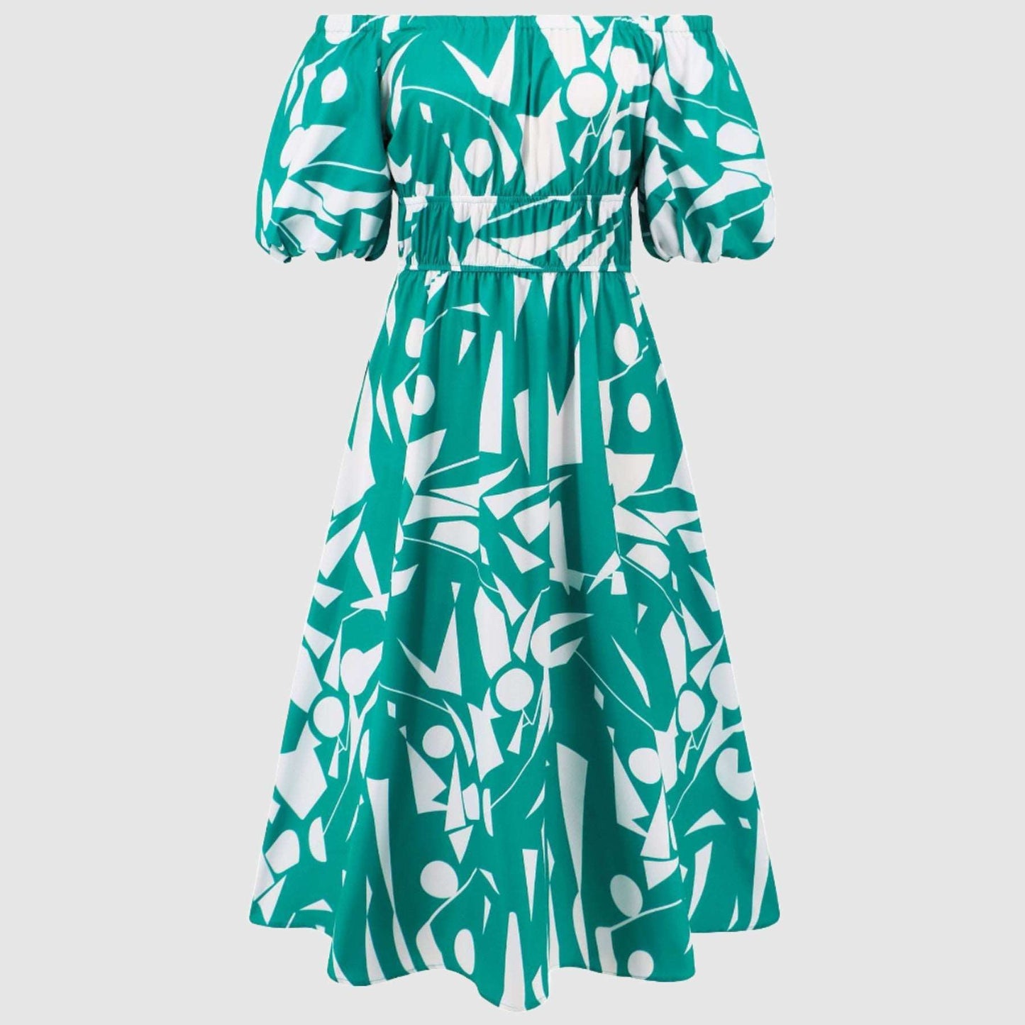 Women's Casual Off-shoulder Bubble Sleeve Large Swing Dress - ChoreGirl