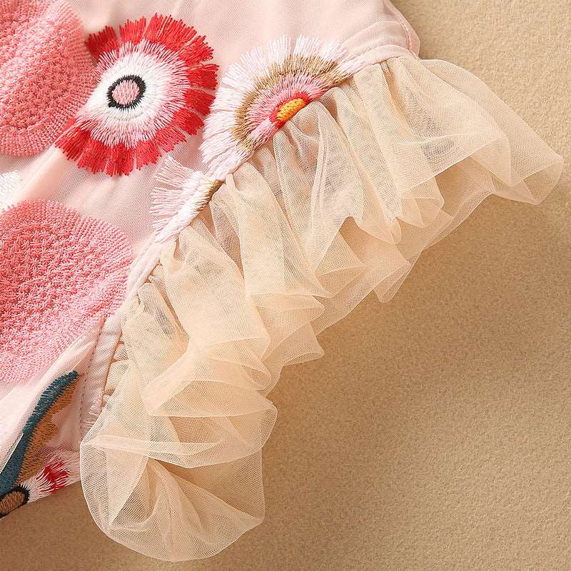 Women's Embroidered Mesh Fashion Dress - ChoreGirl