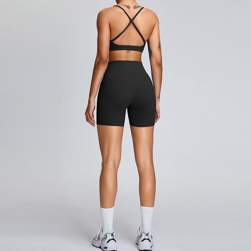 Women's Belly Contracting and Hip Lifting Yoga Shorts and Top Activewear Set - ChoreGirl