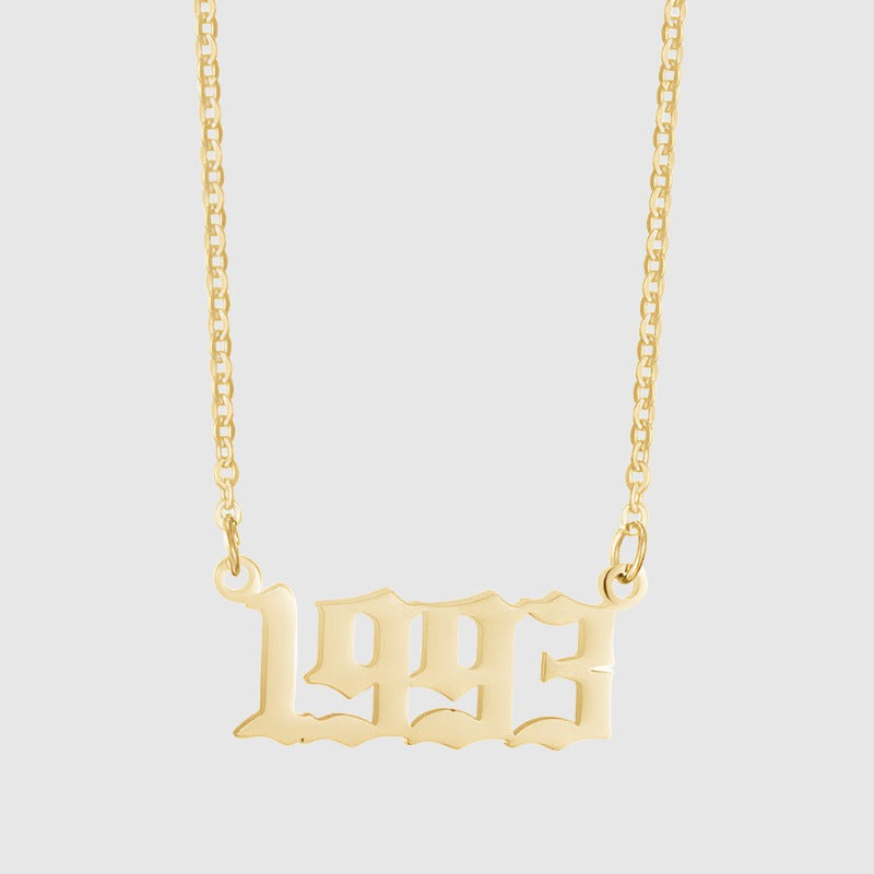 Unisex 18K Stainless Steel 1990-2022 Year Necklace - ChoreGirl