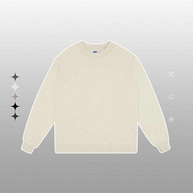 Unisex Heavy Terry Solid Color Loose Round Neck Sweatshirt and Sweatpants - ChoreGirl