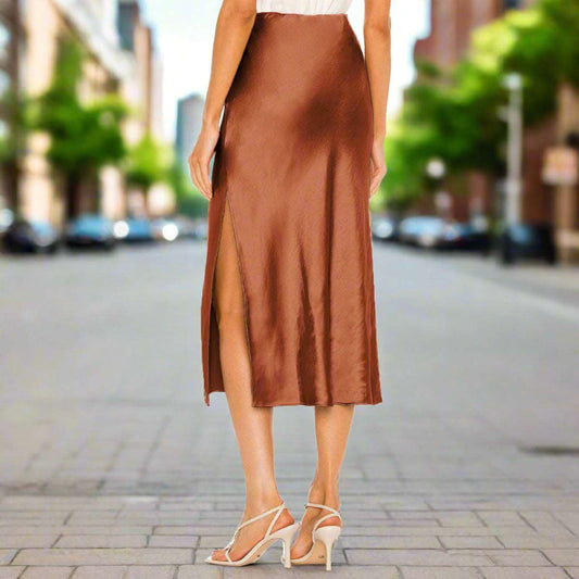 Women's Elastic Waist High Waist Mid-length Skirt - ChoreGirl