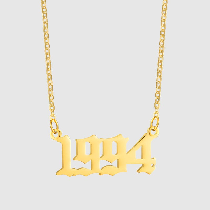 Unisex 18K Stainless Steel 1990-2022 Year Necklace - ChoreGirl