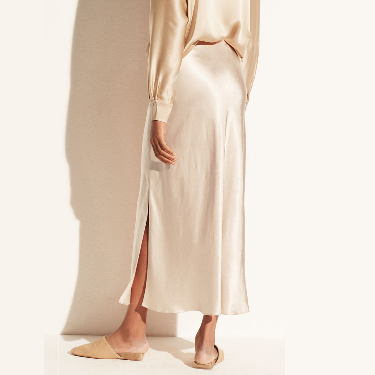 Women's Long High Waist Elastic Split Skirt - ChoreGirl