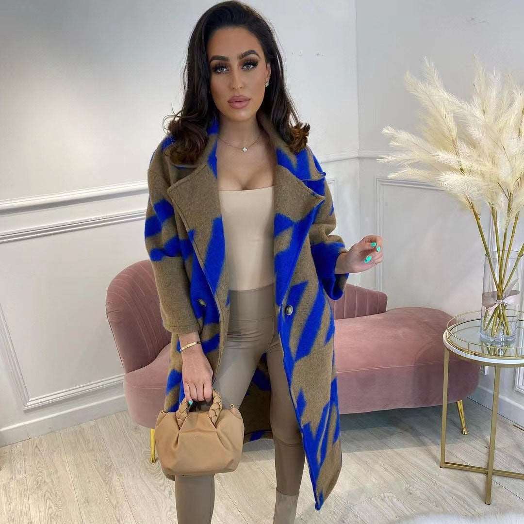 Women's Long Sleeved Turn-down Collar Coat - ChoreGirl