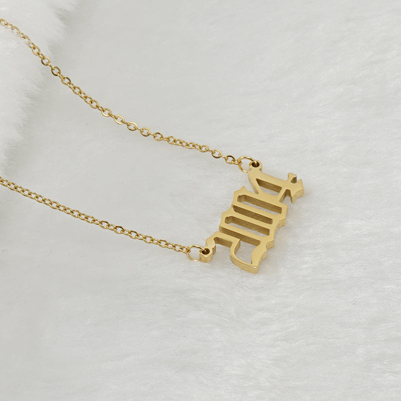 Unisex 18K Stainless Steel 1990-2022 Year Necklace - ChoreGirl