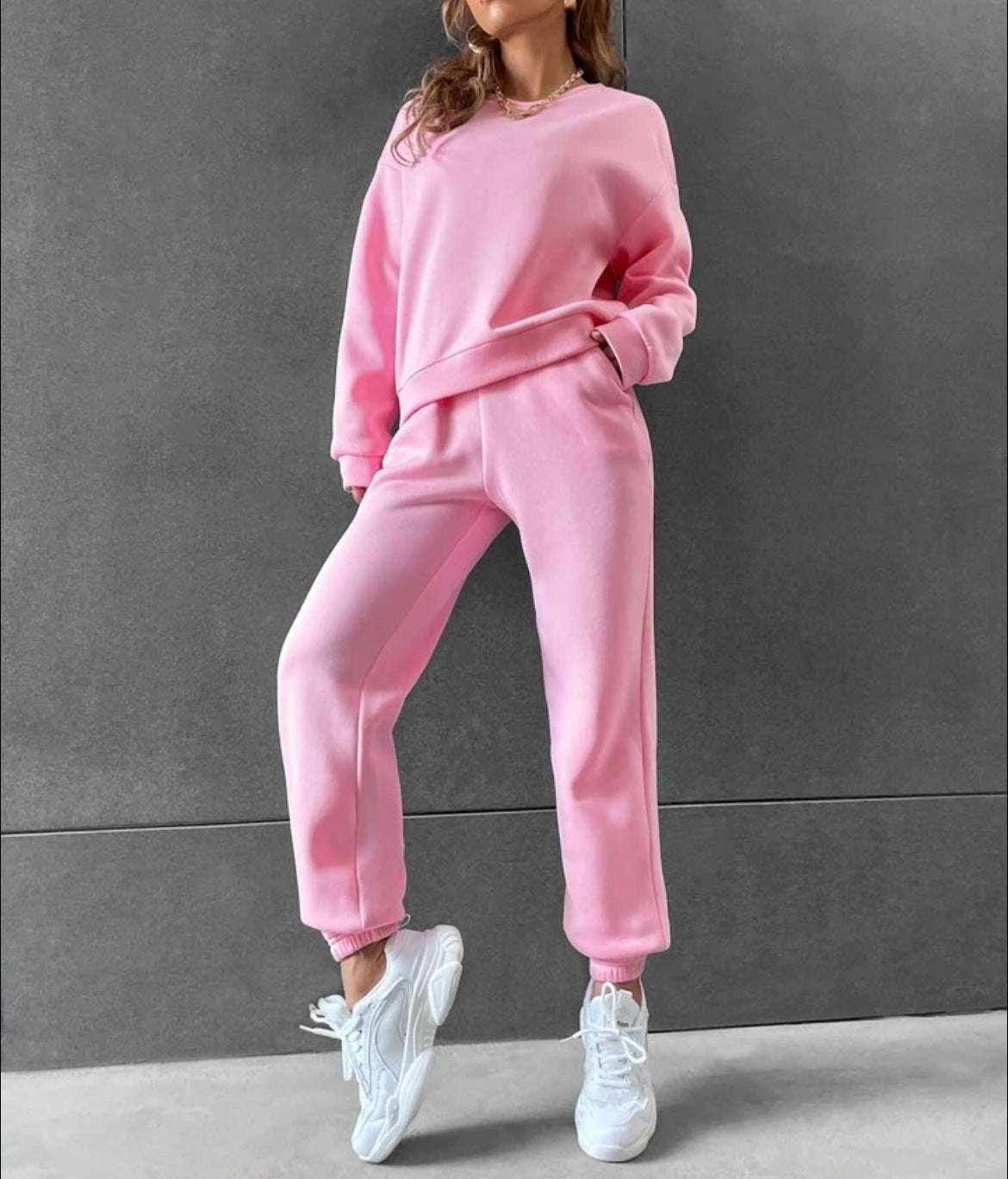 Women's Casual Leisure Long Sleeved Sweatshirt and Pants Outfit Set - ChoreGirl