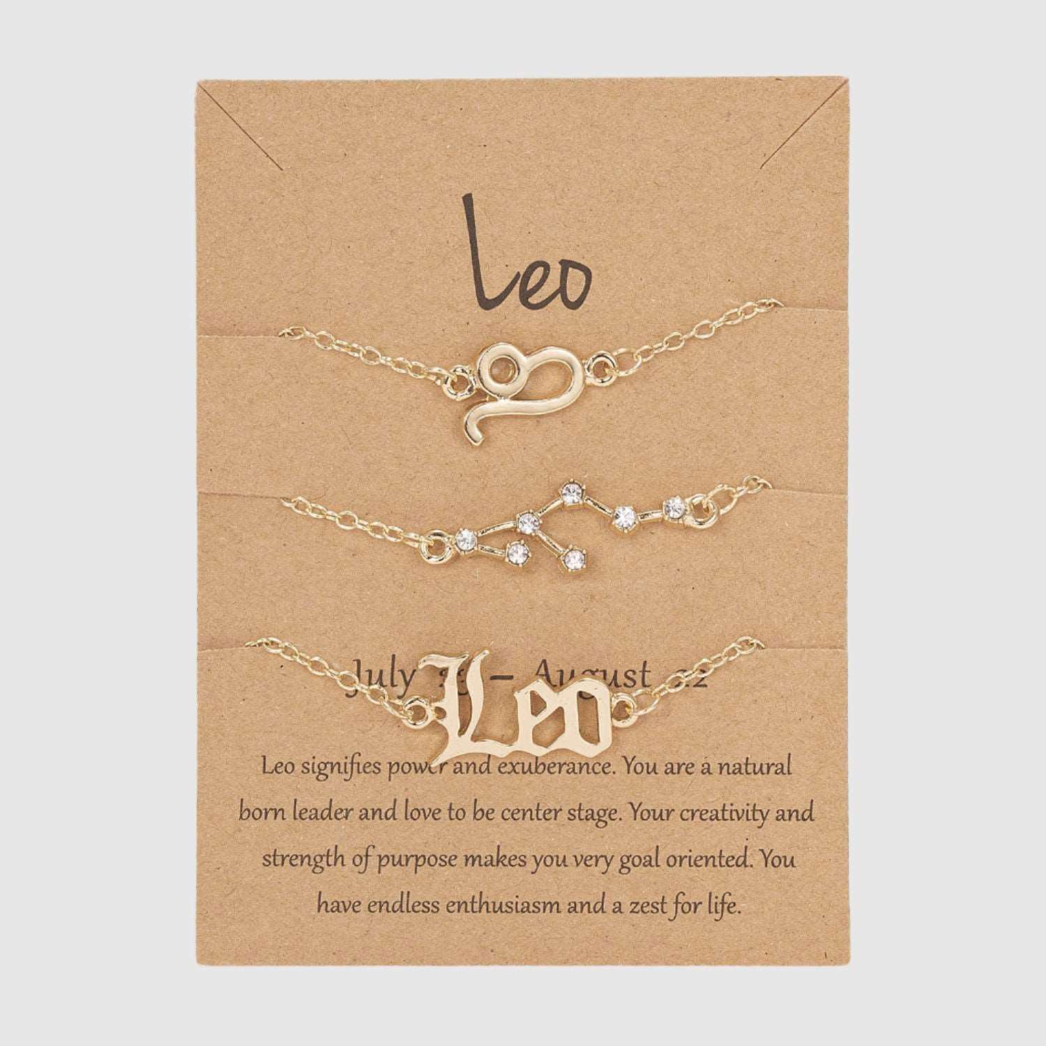 Astrological Sign Three-piece Bracelet Set - ChoreGirl