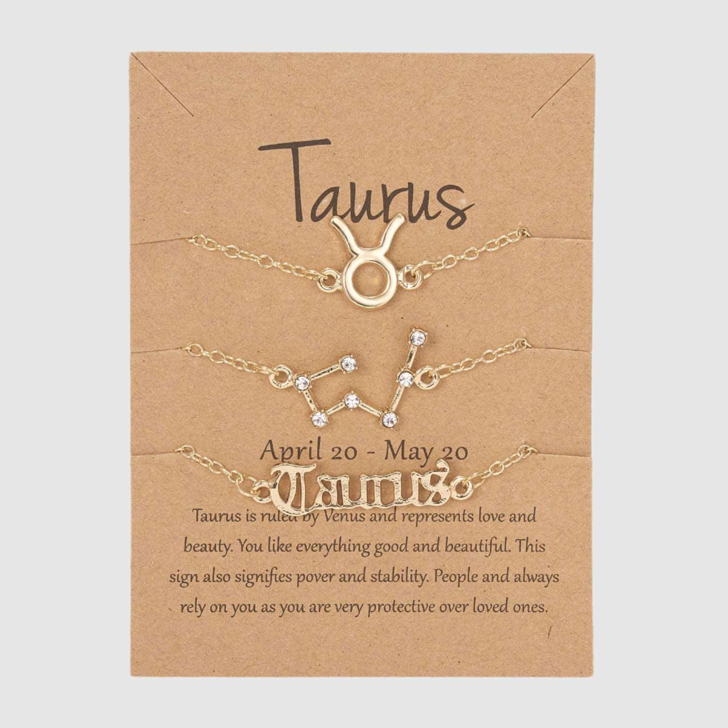 Astrological Sign Three-piece Bracelet Set - ChoreGirl