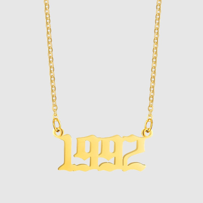 Unisex 18K Stainless Steel 1990-2022 Year Necklace - ChoreGirl